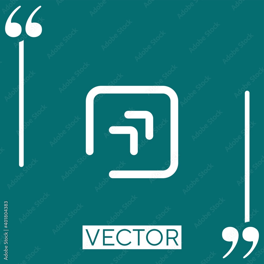 Poster diagonal arrow vector icon linear icon. editable stroke line