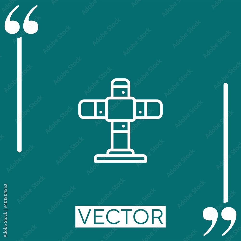 Poster scaffolding vector icon linear icon. editable stroke line