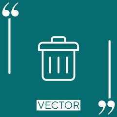 trash can vector icon Linear icon. Editable stroke line