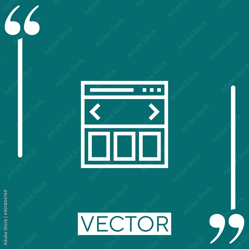 Poster browser vector icon linear icon. editable stroke line