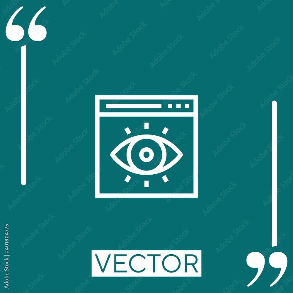Poster browser vector icon linear icon. editable stroke line