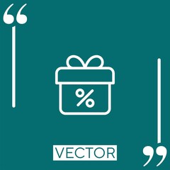 gift   vector icon Linear icon. Editable stroke line