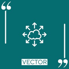 cloud computing   vector icon Linear icon. Editable stroke line