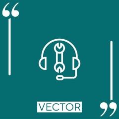 headphone vector icon Linear icon. Editable stroke line