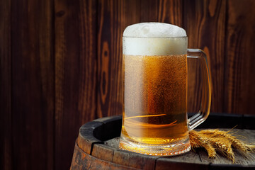 mug of beer on barrel