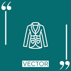coat   vector icon Linear icon. Editable stroke line