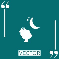 night vector icon Linear icon. Editable stroke line