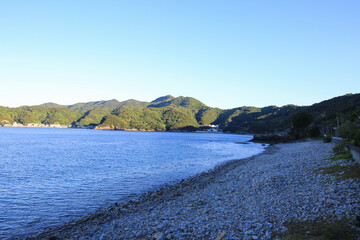 愛媛県愛南町　早朝の須ノ川海岸