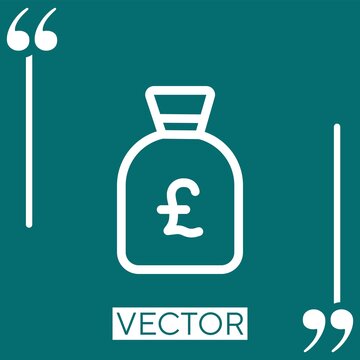 money bag   vector icon Linear icon. Editable stroke line