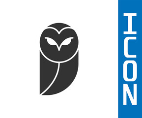 Grey Owl icon isolated on white background. Animal symbol. Vector.