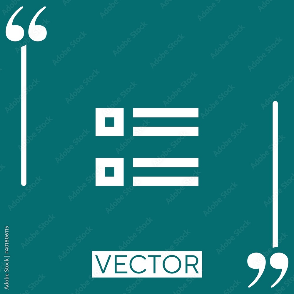Poster database vector icon Linear icon. Editable stroke line