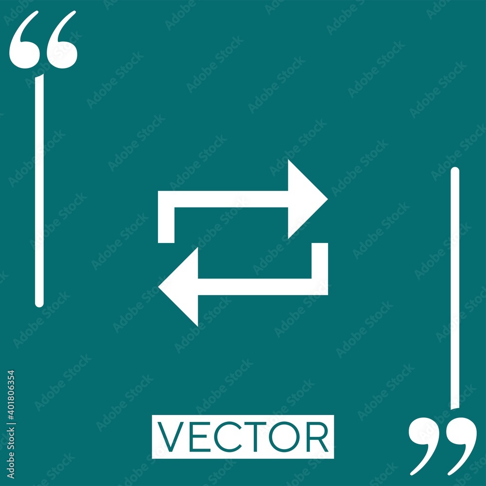 Poster repeat vector icon linear icon. editable stroke line
