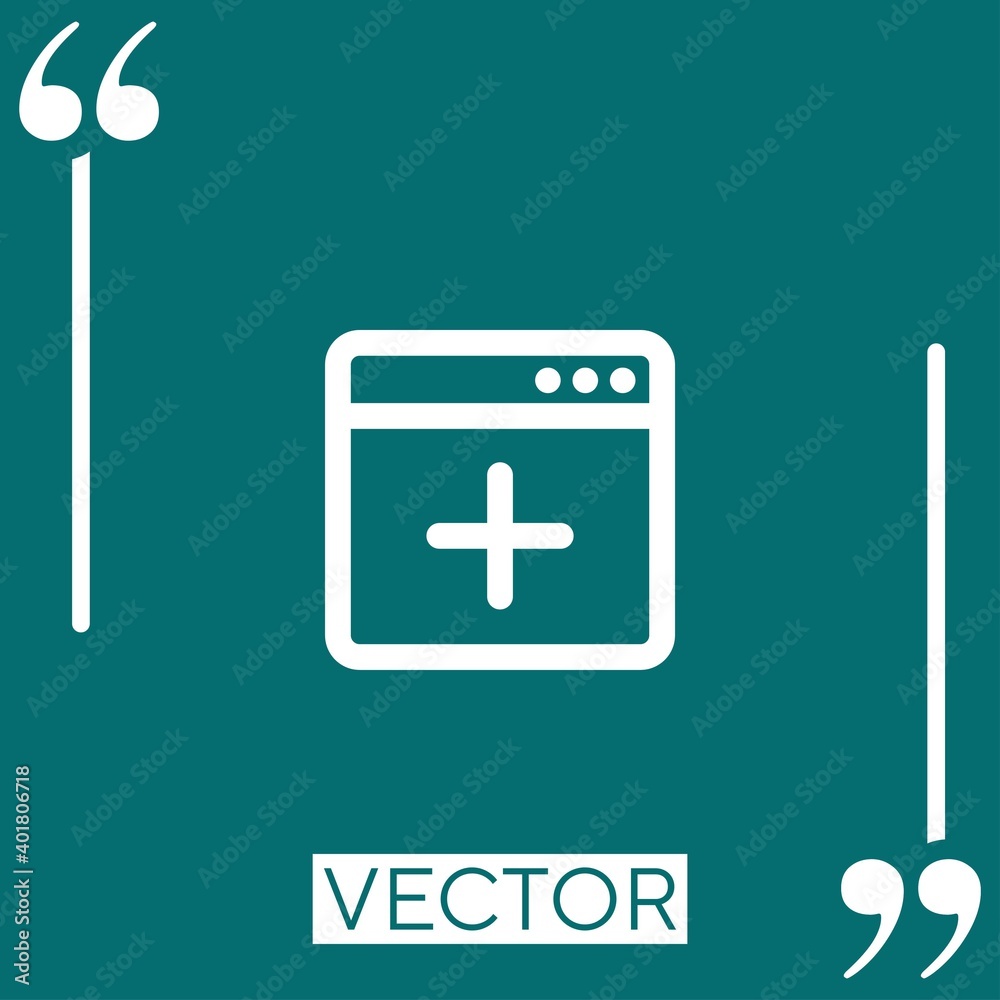 Poster add window vector icon linear icon. editable stroke line