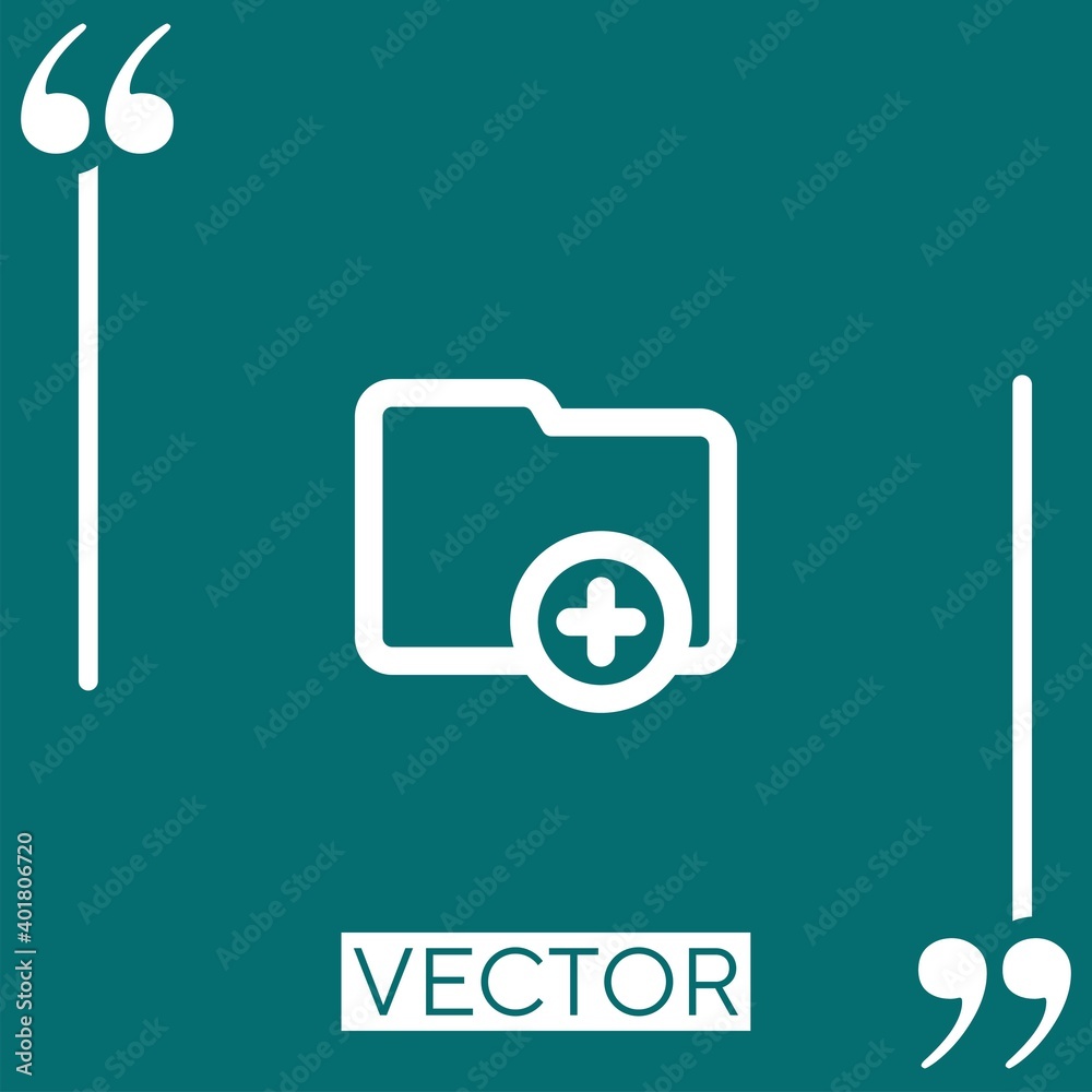 Poster add folder outlined interface button vector icon linear icon. editable stroke line