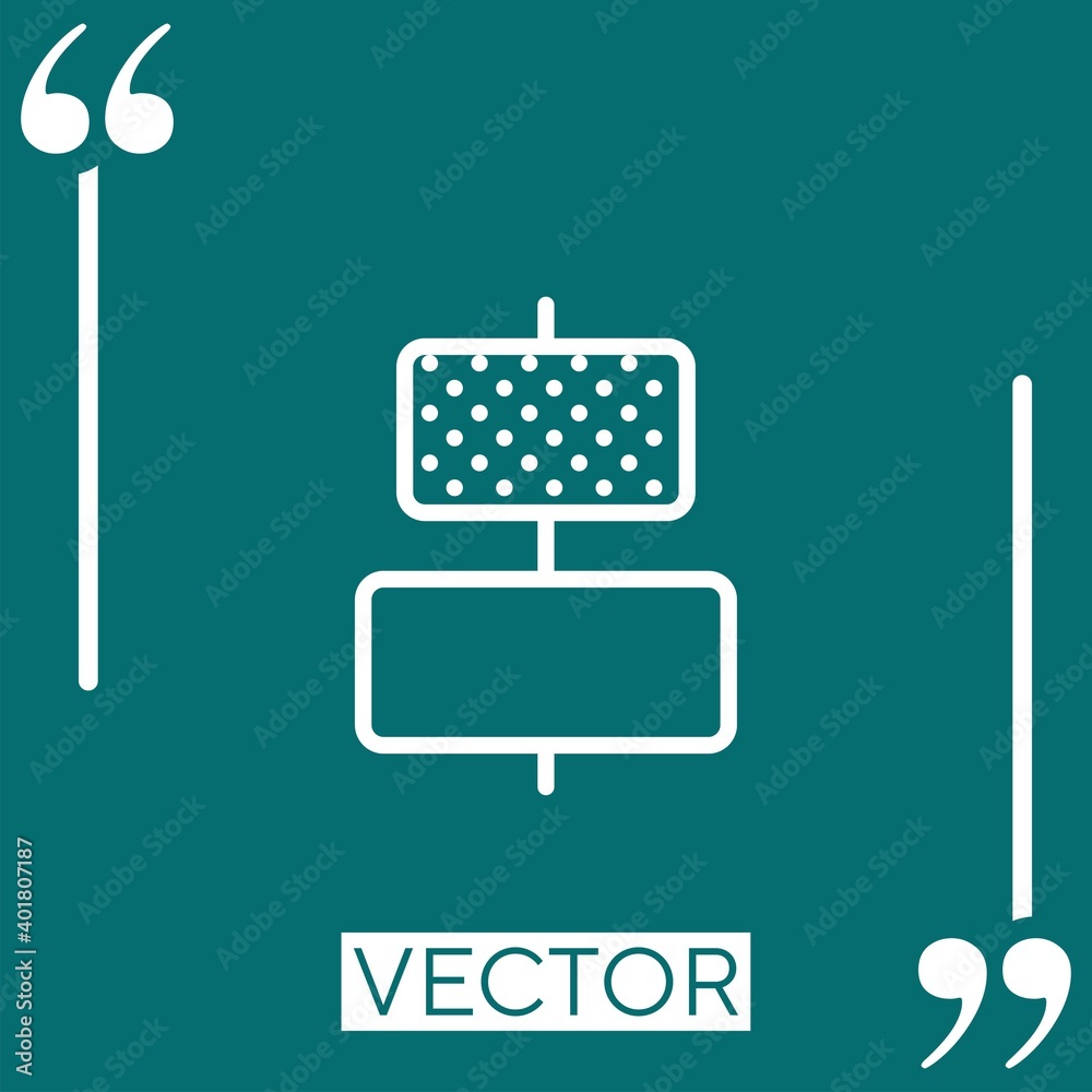 Poster center alignment vector icon linear icon. editable stroke line