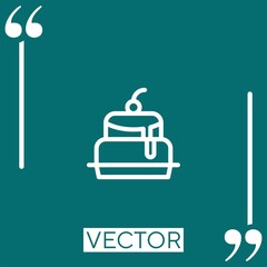 cake with cherry on top vector icon Linear icon. Editable stroke line