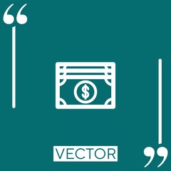 cash vector icon Linear icon. Editable stroke line