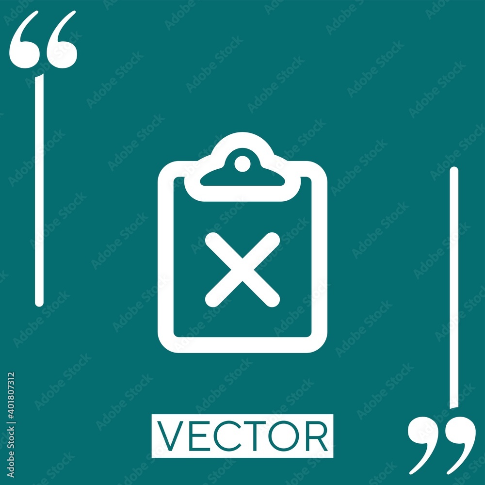 Poster clipboard delete button vector icon linear icon. editable stroke line