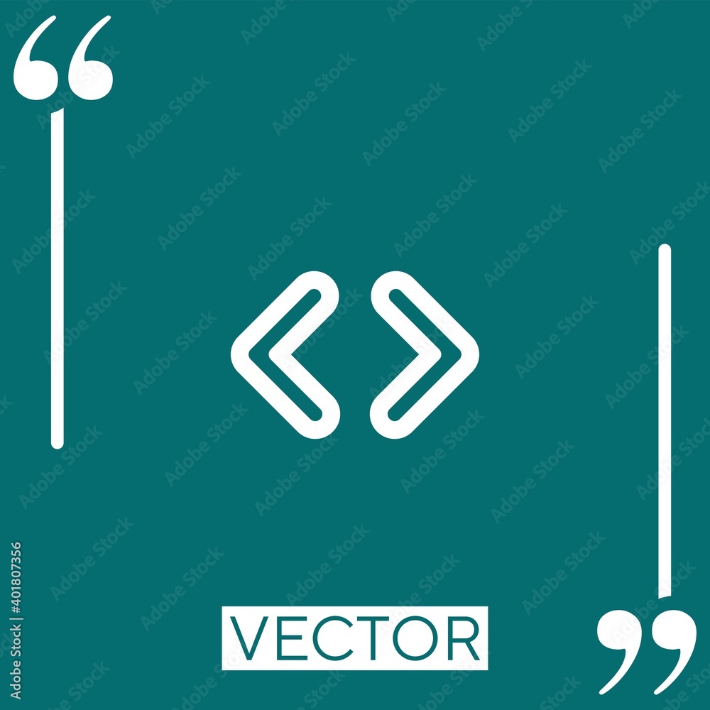 Poster code programming signs outlines vector icon linear icon. editable stroke line