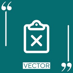 clipboard delete button vector icon Linear icon. Editable stroke line