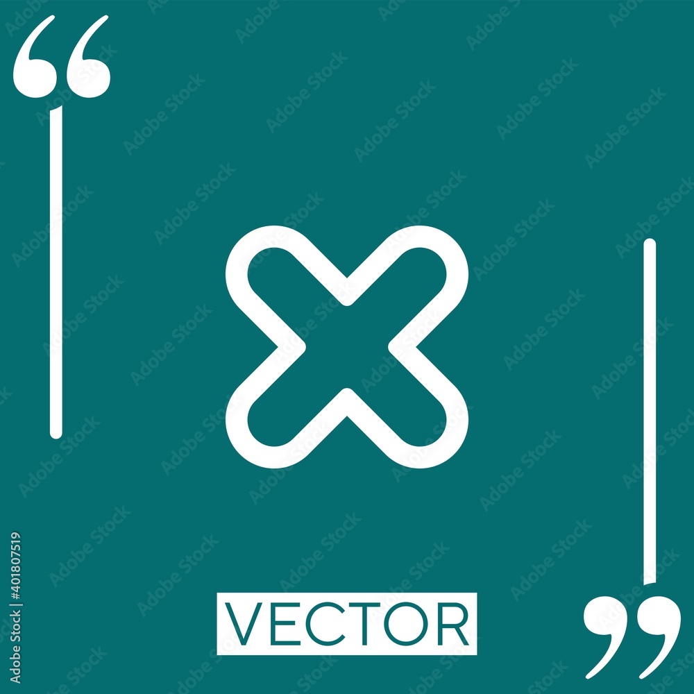 Poster cross rounded outline vector icon linear icon. editable stroke line