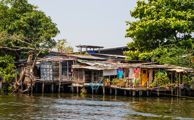 Obraz premium Canal of the Chao Phraya River Bangkok Thailand Asia