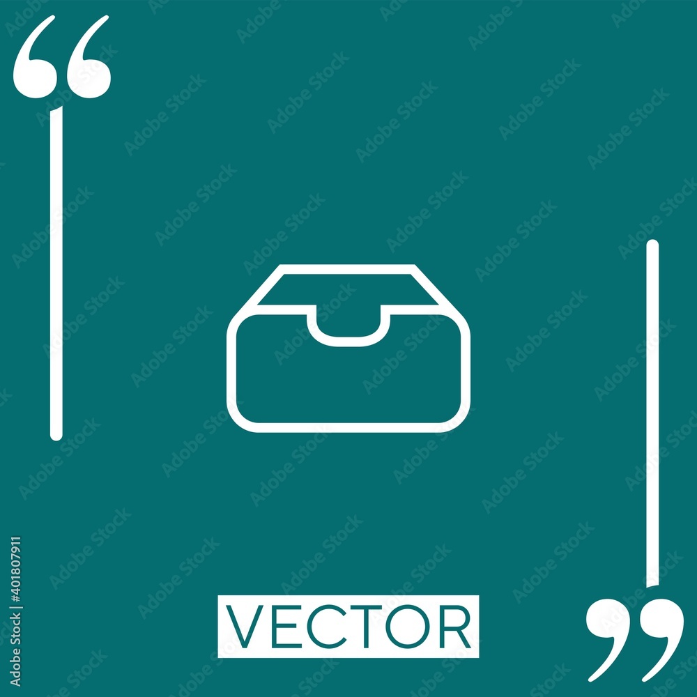 Poster file drawer vector icon linear icon. editable stroke line