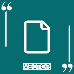 file outline with folded corner vector icon Linear icon. Editable stroke line