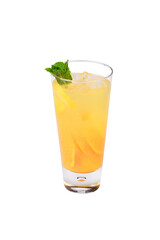 Glass of lemonade isolated on white