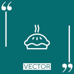 hot pie vector icon Linear icon. Editable stroke line