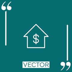 house price vector icon Linear icon. Editable stroke line
