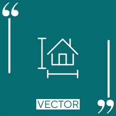 house size vector icon Linear icon. Editable stroke line