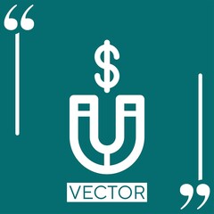 money magnet vector icon Linear icon. Editable stroke line