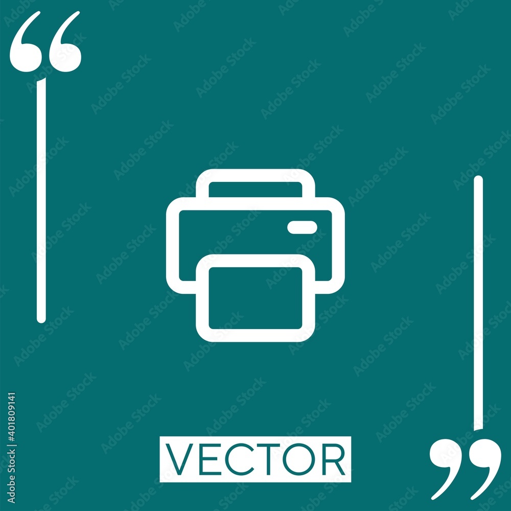 Poster printing button outline vector icon linear icon. editable stroke line