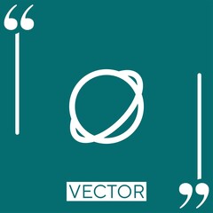 saturn space outlined planet vector icon Linear icon. Editable stroke line
