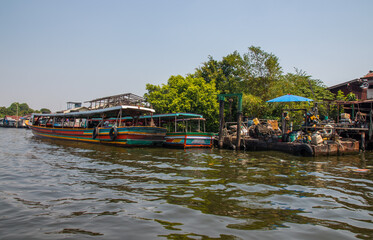 Fototapeta na wymiar Canal of the Chao Phraya River Bangkok Thailand Asia