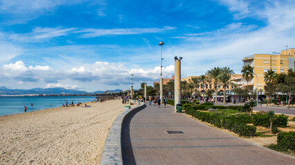 Am Strand in s'Arenal rund um den Ballermann, Mallorca, Spanien