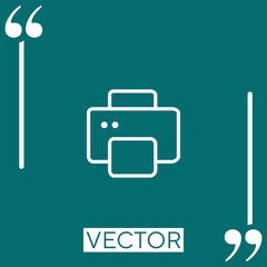 squared printer vector icon Linear icon. Editable stroke line