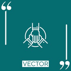 teamwork vector icon Linear icon. Editable stroke line