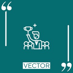 teamwork   vector icon Linear icon. Editable stroke line