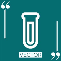 test tube with liquid outline vector icon Linear icon. Editable stroke line