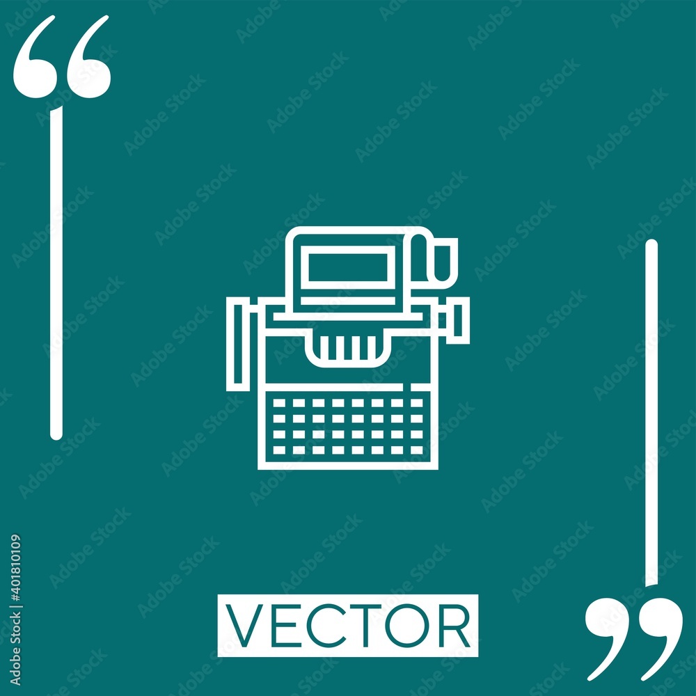 Poster typewriter vector icon linear icon. editable stroke line