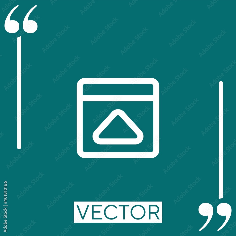 Poster up button outline vector icon linear icon. editable stroke line