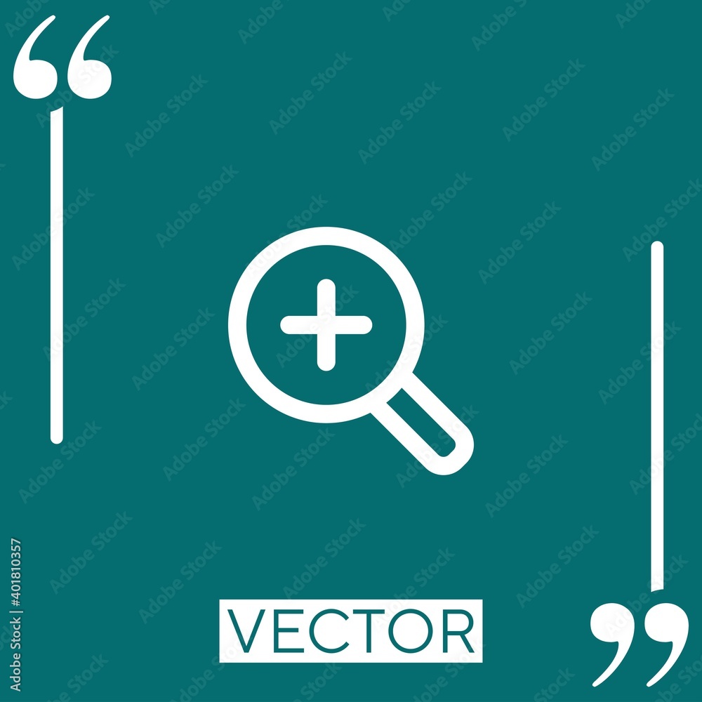Poster zoom increasing button outline vector icon linear icon. editable stroke line