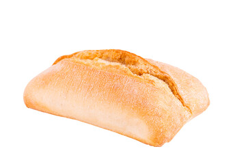 Isolated clipping path white background of organic flour mixed gold brown bread homemade baked italian ciabatta french toast baguette whole wheat rye oat loaf with healthy seed gluten free