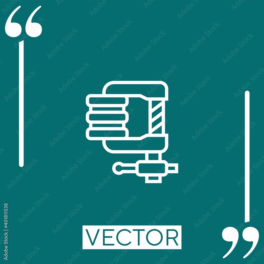 Poster database   vector icon Linear icon. Editable stroke line
