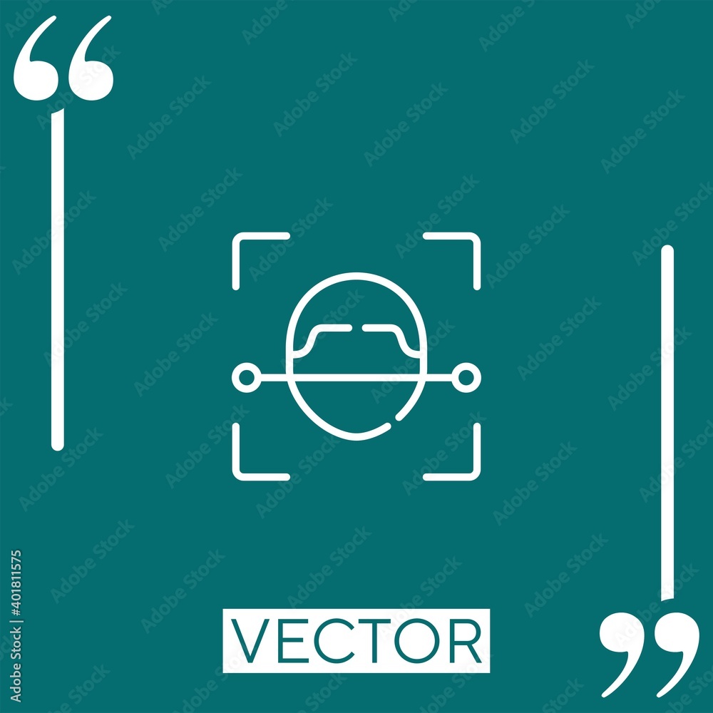 Poster face scan vector icon linear icon. editable stroke line