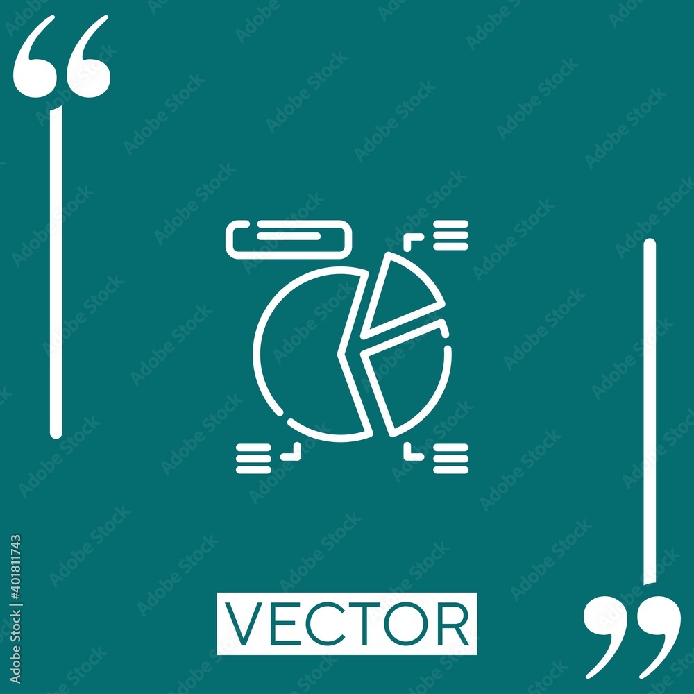 Poster pie chart vector icon linear icon. editable stroked line