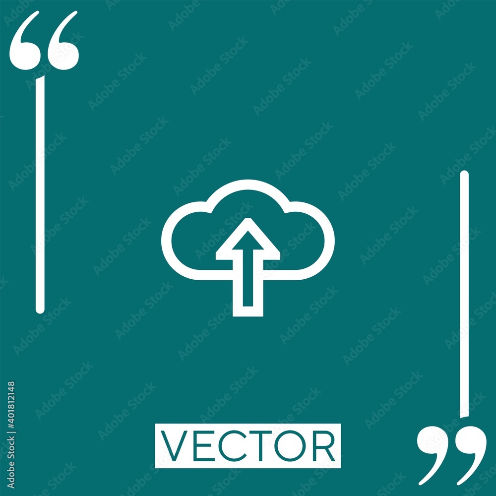 Poster cloud computing vector icon linear icon. editable stroke line