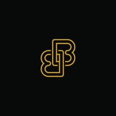 initial letter B or BB minimal line concept logo design template